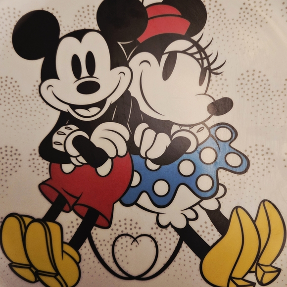 NEW Disney Mickey and Minnie Mouse 4 Pack Melamine Plates 10" New With Tags - Picture 4 of 4
